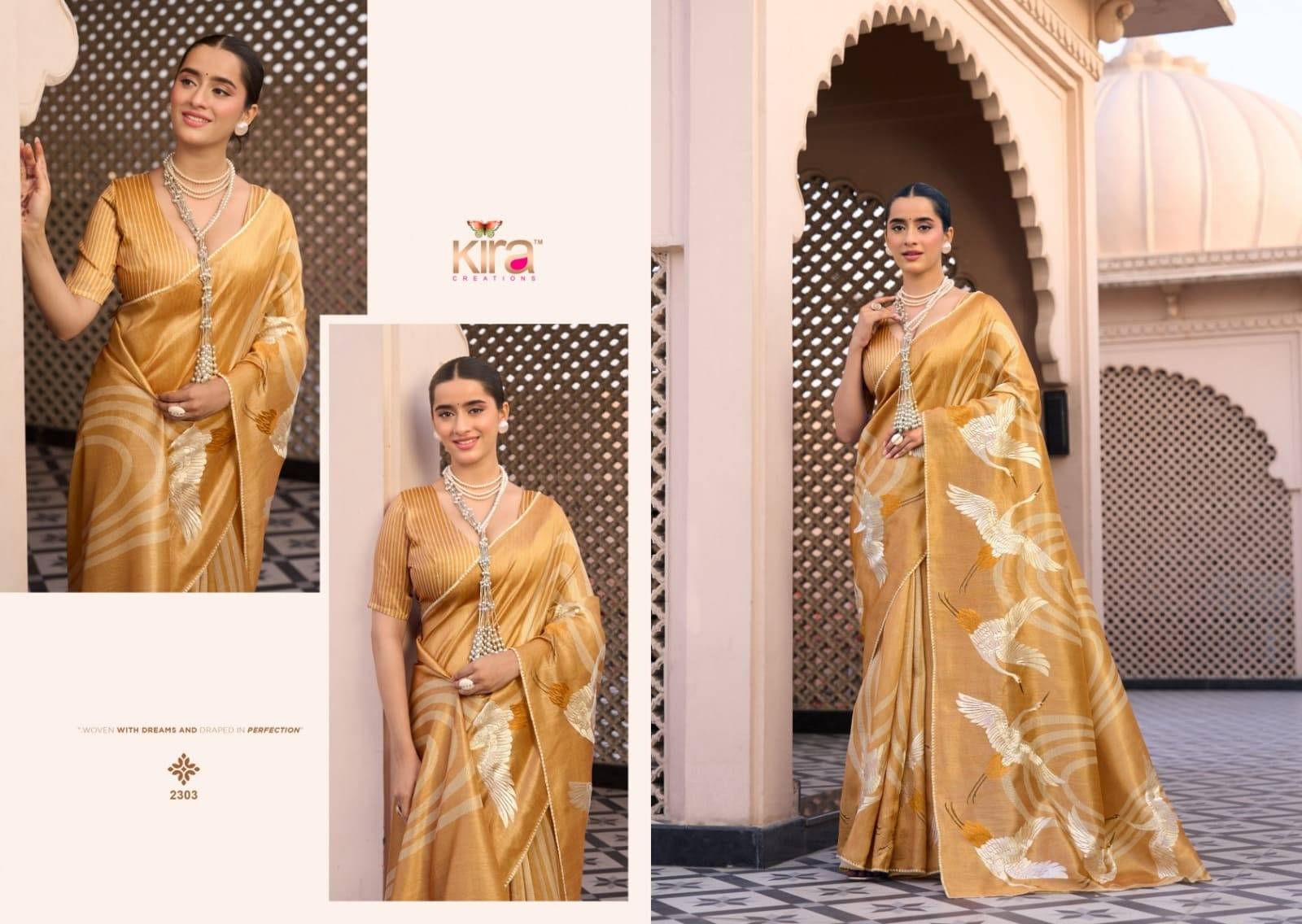 KATHA By KIRA 2301 to 2304 Series Indian Traditional Bridal Wear Collection Beautiful Stylish Fancy Colorful Party Wear & Occasional Wear Silk Sarees At Wholesale Price